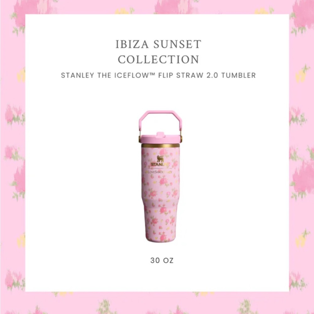 LoveShackFancy Stanley Ikat Rose IceFlow Flip Straw 30oz Tumbler